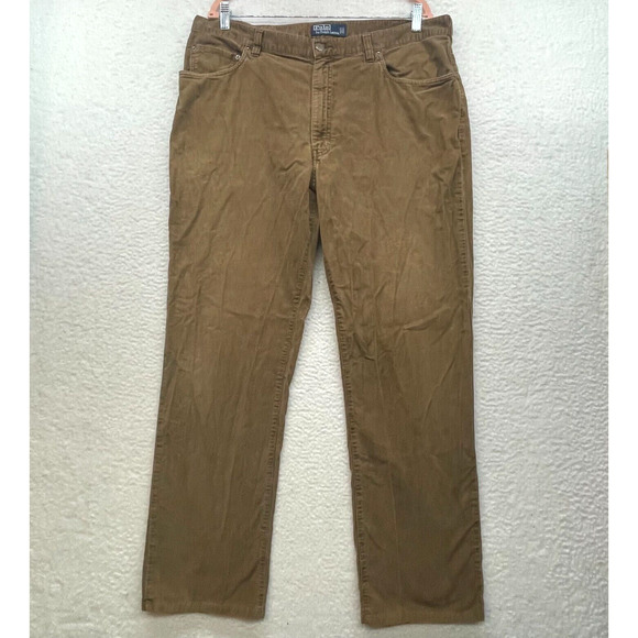 Polo Ralph Lauren Pants Mens 39 Brown Corduroy Vintage Retro Preppy Classic